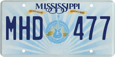 MS license plate MHD477