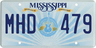 MS license plate MHD479