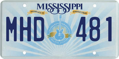 MS license plate MHD481