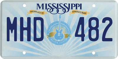 MS license plate MHD482