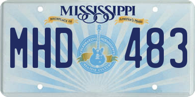 MS license plate MHD483