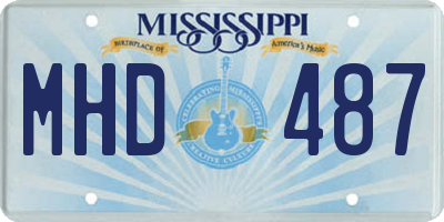 MS license plate MHD487