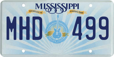 MS license plate MHD499