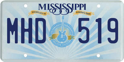 MS license plate MHD519