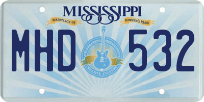 MS license plate MHD532