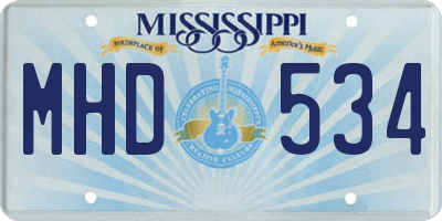 MS license plate MHD534