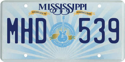 MS license plate MHD539