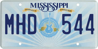 MS license plate MHD544