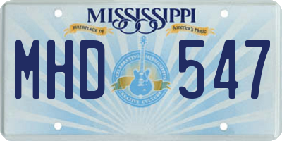 MS license plate MHD547