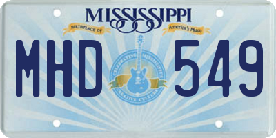 MS license plate MHD549