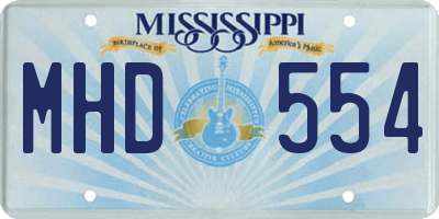 MS license plate MHD554