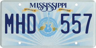 MS license plate MHD557