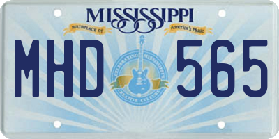 MS license plate MHD565