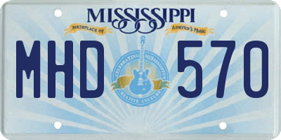 MS license plate MHD570