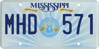 MS license plate MHD571