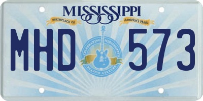 MS license plate MHD573