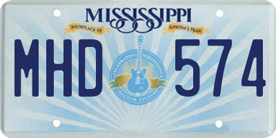 MS license plate MHD574