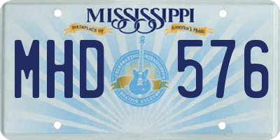 MS license plate MHD576