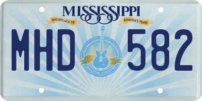 MS license plate MHD582