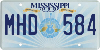 MS license plate MHD584