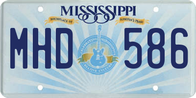 MS license plate MHD586