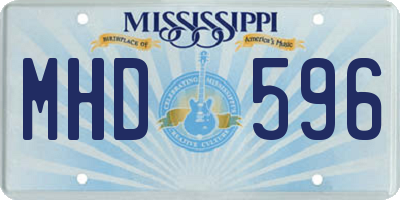 MS license plate MHD596