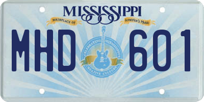 MS license plate MHD601