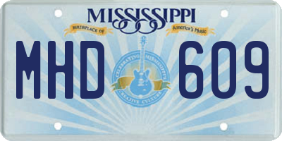 MS license plate MHD609