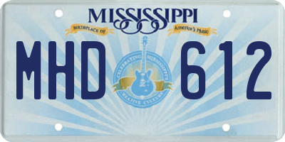 MS license plate MHD612