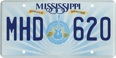 MS license plate MHD620