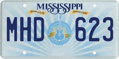 MS license plate MHD623