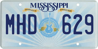 MS license plate MHD629