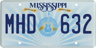 MS license plate MHD632