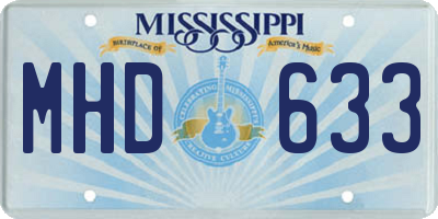 MS license plate MHD633