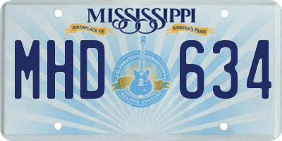MS license plate MHD634