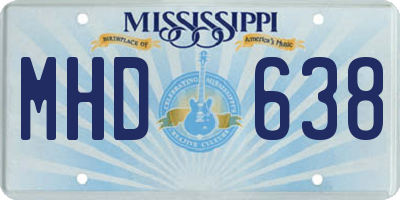 MS license plate MHD638