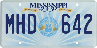 MS license plate MHD642