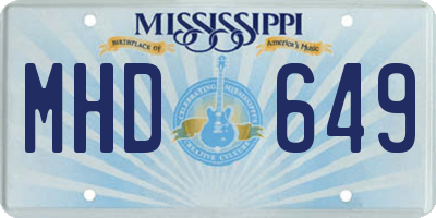 MS license plate MHD649