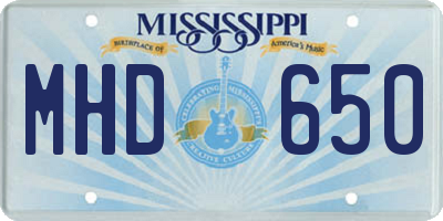 MS license plate MHD650