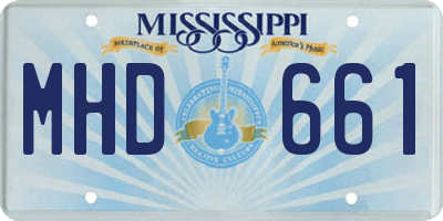 MS license plate MHD661