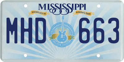 MS license plate MHD663