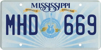 MS license plate MHD669
