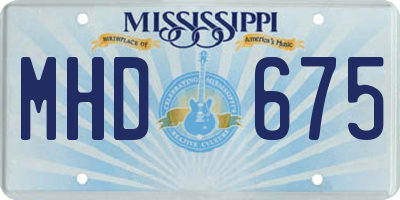 MS license plate MHD675