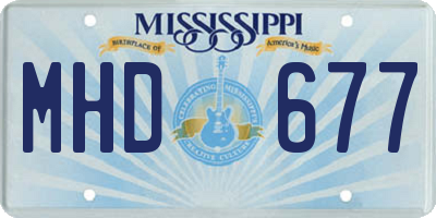 MS license plate MHD677