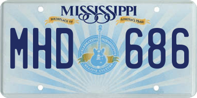 MS license plate MHD686