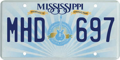 MS license plate MHD697