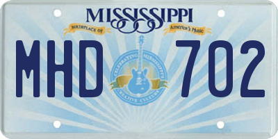 MS license plate MHD702