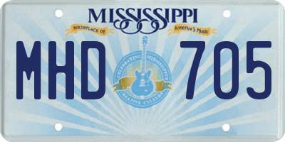 MS license plate MHD705