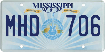 MS license plate MHD706