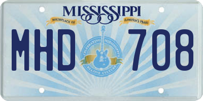 MS license plate MHD708